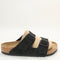 Mens Birkenstock Arizona Two Strap Sandals Black Suede Uk Size 7