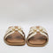 Womens Office Sorrento Gold Trim Slides Off White Leather