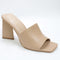 Womens Office Hila Triangle Block Heel Mules Camel Leather