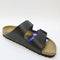 Womens Birkenstock Arizona Two Strap Sandals Black Natural Leather Uk Size 5.5