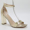 Womens Office Heart Land Two Part Sandals Gold