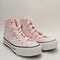 Odd Sizes - Kids Converse All Star Eva Lift Hi Youth Trainers Donut Glaze Oops Pink White - UK Sizes Right 2 Youth/Left 1 Youth
