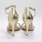 Womens Office Highly  Two Part Heeled Sandals Gold