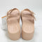 Womens Crocs Brooklyn Buckle Low Wedge Pink Caramel
