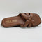 Womens Office Suri Woven Leather Slides Tan Leather