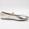 Womens Office Flower Mary Jane Ballerinas Silver