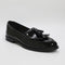 Womens Office Fitz Tassle Fringe Loafers Black Patent Leather