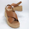 Womens Office Mojito Cross Over Cork Wedge Heels Tan Uk Size 8