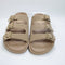 Womens OFFICE Saturn 3 Strap Footbed Slider Beige