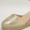 Womens Office Alex Closed Toe Espadrille Wedges Gold Leather Uk Size 7