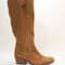 Womens Office Kezia Heeled Western Knee Boots Tan Suede Uk Size 6