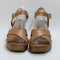 Womens Office Maven Cross Over Wood Effect Heeled Sandals Tan Leather