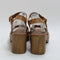 Womens Office Maven Cross Over Wood Effect Heeled Sandals Tan Leather