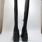 Womens Office Kelby Mixed Material Riding Boots Black Leather