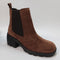 Womens Office Artie Cleated Mid Height Chelsea Boots Tan Suede