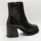 Womens Office Audio Square Toe Platform Boots Black