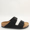 Womens Birkenstock Arizona Two Strap Suede Black Uk Size 5.5