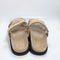 Womens OFFICE Serena Cut Out Two Strap Footbed Sandals Beige Suede