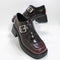 Womens Vagabond Shoemakers Dorah Buckle Shoes Bordo Polished Leather
