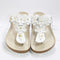 Womens BIRKENSTOCK Gizeh Flowers Toe Thong Sandals White