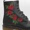 Womens Dr. Martens 1460 Vonda Floral Rose Black Leather Lace Up Boots - UK Size 6