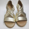 Womens Office Maiden Cross Strap Espadrille Wedge Gold Leather Uk Size 6