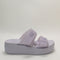 Womens Crocs Brooklyn Buckle Low Wedge Sandals Frosted Purple Moon Uk Size 6