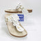 Womens BIRKENSTOCK Gizeh Flowers Toe Thong Sandals White