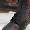 Womens Dr. Martens 1460 Vonda Floral Rose Black Leather Lace Up Boots - UK Size 6