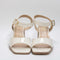 Womens Office Mellow Block Heel Two Part Sandals Cream Patent