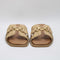 Womens Office Sorrento Gold Trim Slides Raffia