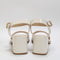 Womens Office Mellow Block Heel Two Part Sandals Cream Patent