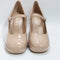 Womens Office Hazy Closed Toe Mary Jane Platforms Beige Patent