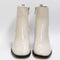 Womens Office Aspire Low Block Heel Ankle Boots Patent Off White