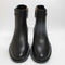 Womens OFFICE Allie Buckle Strap Ankle Chelsea Boots Black Leather