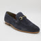 Mens Walk London Terry Trim Loafer Navy Suede