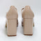 Womens Office Hazy Closed Toe Mary Jane Platforms Beige Patent