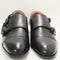 Odd Sizes - Mens OFFICE Michal Double Strap Monk Shoes Black Leather UK Sizes - Right 12/Left 11