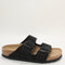 Womens Birkenstock Arizona Two Strap Suede Black Uk Size 5