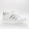 Kids adidas Grand Court Trainers White Silver - UK Size 4