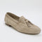 Womens Office Wide Fit Flick Retro Tassle Loafers Taupe Suede