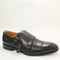 Odd Sizes - Mens OFFICE Michal Double Strap Monk Shoes Black Leather UK Sizes - Right 12/Left 11