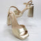 Womens OFFICE Helix Two Part Platform Heeled Sandals Gold