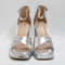 Womens Office Hendrix  Closed Back Cross Over Platforms Silver