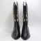 Womens Office Kowgirl Mono Two Tone Applique Western Boots Black Mono