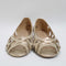 Womens Office Fantasy Peeptoe Woven Ballerinas Gold