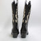 Womens Office Kowgirl Mono Two Tone Applique Western Boots Black Mono