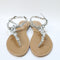 Womens Office Sparkle Jewelled T Bar Sandals Silver Embellished Uk Size 3