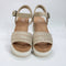 Womens TOMS Diana Woven Wedge Sandals Champagne Metallic Basket Weave