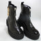 Womens Steve Madden Gabby Biker Boots Black Leather